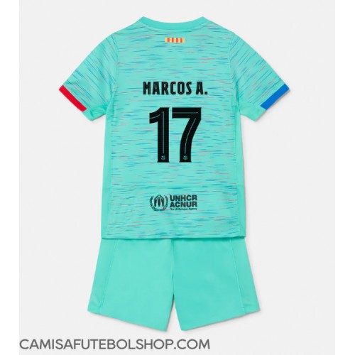 Camisa de time de futebol Barcelona Marcos Alonso #17 Replicas 3º Equipamento Infantil 2023-24 Manga Curta (+ Calças curtas)